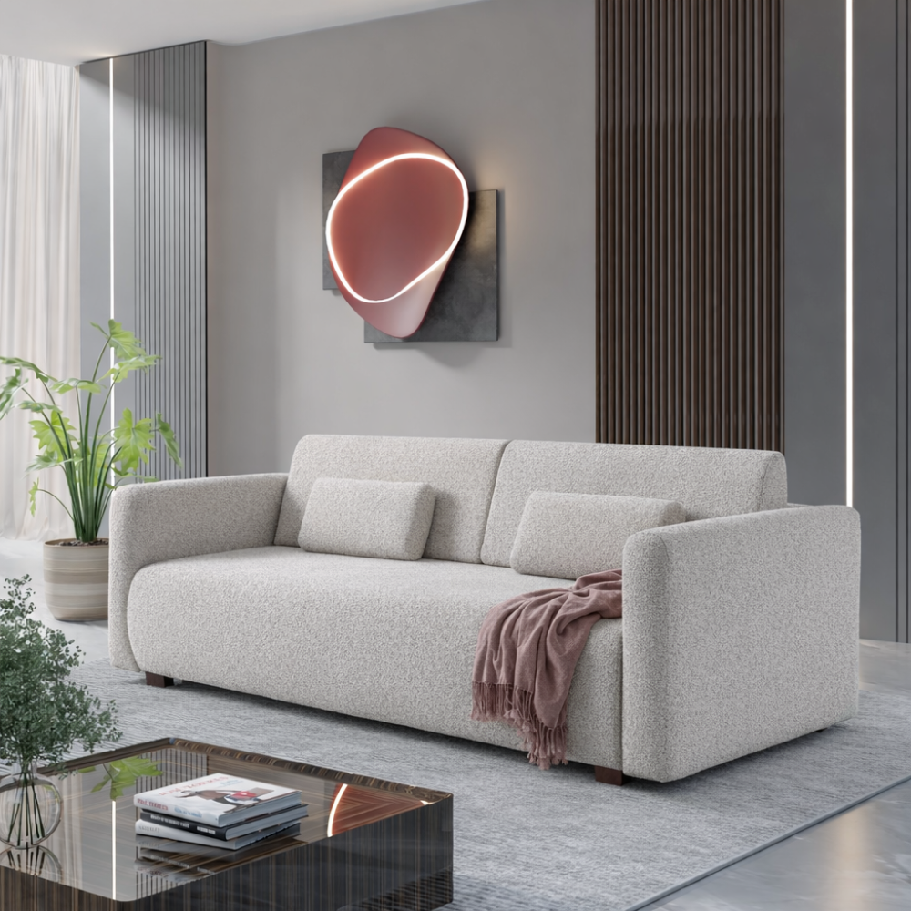 Canapea extensibilă CUENCA, gri deschis, 224x105x69 cm Kondela