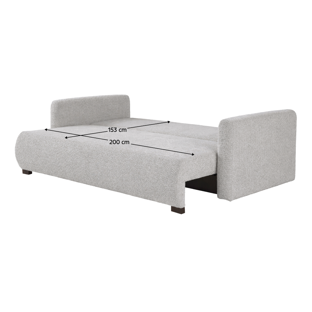 Canapea extensibilă CUENCA, gri deschis, 224x105x69 cm Kondela