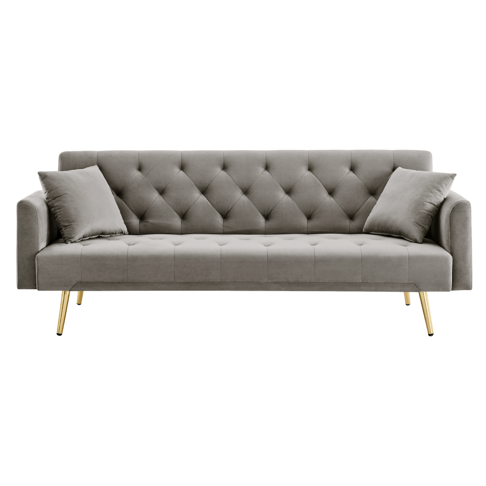Canapea extensibilă LUCCA, gri-maroniu Taupe/auriu, 187x86x78.5 cm Kondela