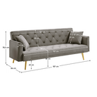 Canapea extensibilă LUCCA, gri-maroniu Taupe/auriu, 187x86x78.5 cm Kondela