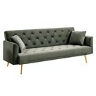 Canapea extensibilă LUCCA, verde închis/auriu, 187x86x78.5 cm Kondela