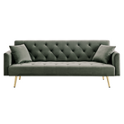 Canapea extensibilă LUCCA, verde închis/auriu, 187x86x78.5 cm Kondela