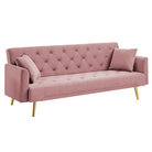 Canapea extensibilă LUCCA, roz/auriu, 187x86x78.5 cm Kondela