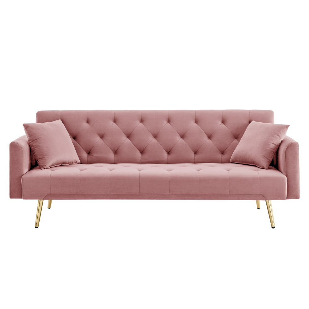 Canapea extensibilă LUCCA, roz/auriu, 187x86x78.5 cm Kondela