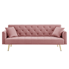 Canapea extensibilă LUCCA, roz/auriu, 187x86x78.5 cm Kondela