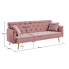 Canapea extensibilă LUCCA, roz/auriu, 187x86x78.5 cm Kondela