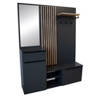 Set de hol NETTUNO, antracit extra lucios /stejar artisan, 150x38.2x190 cm Kondela