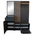 Set de hol NETTUNO, antracit extra lucios /stejar artisan, 150x38.2x190 cm Kondela