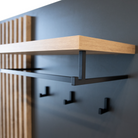 Set de hol NETTUNO, antracit extra lucios /stejar artisan, 150x38.2x190 cm Kondela