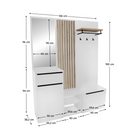 Set de hol NETTUNO, alb extra lucios /stejar artisan, 150x38.2x190 cm Kondela