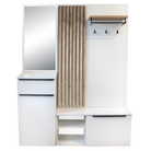 Set de hol NETTUNO, alb extra lucios /stejar artisan, 150x38.2x190 cm Kondela