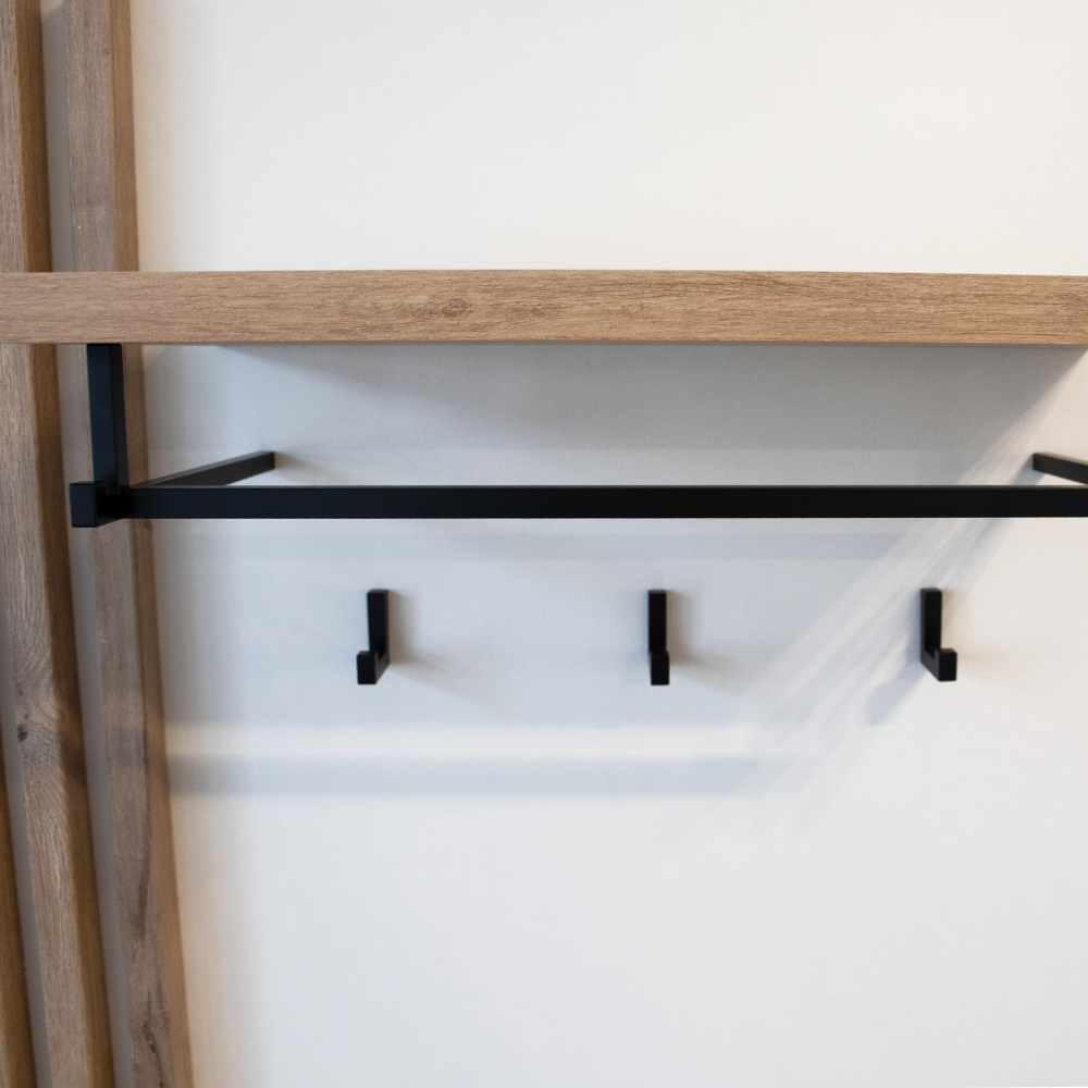 Set de hol NETTUNO, alb extra lucios /stejar artisan, 150x38.2x190 cm Kondela