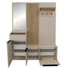 Set de hol NETTUNO, cașmir mat/stejar artisan, 150x38.2x190 cm Kondela