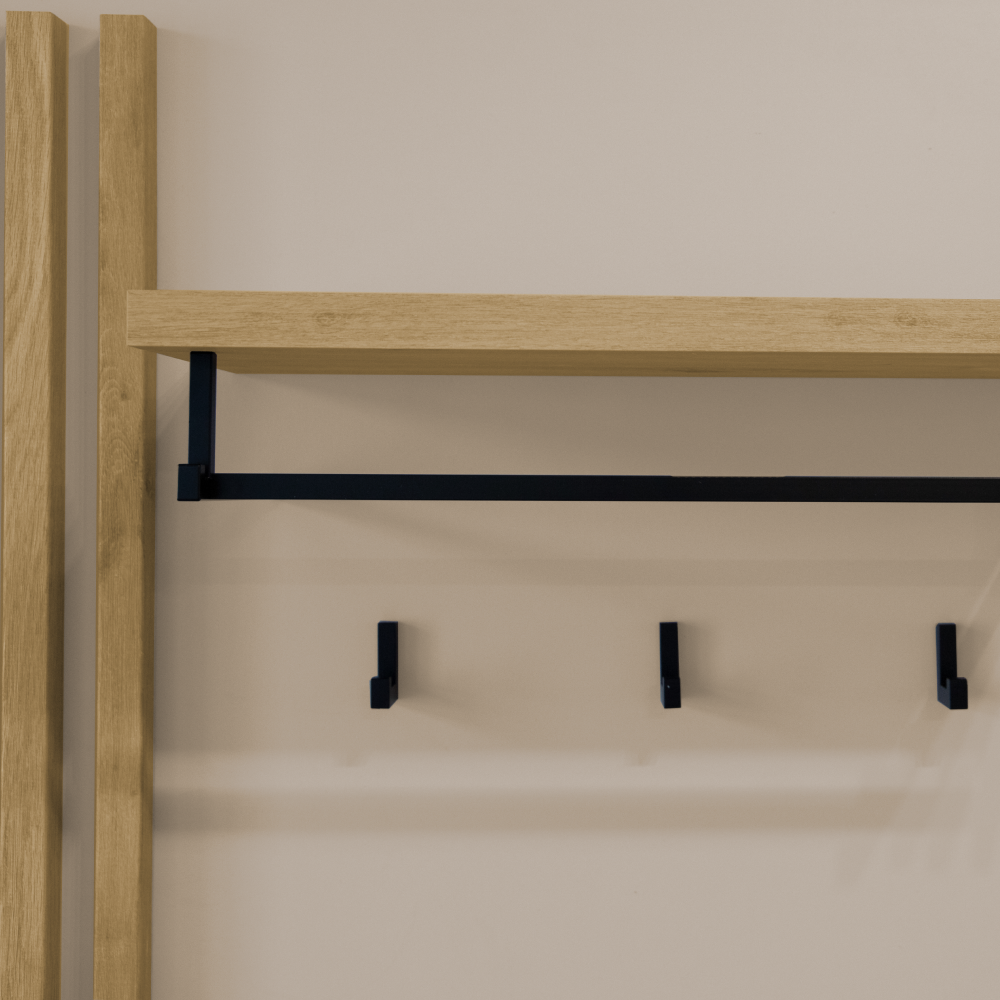 Set de hol NETTUNO, cașmir mat/stejar artisan, 150x38.2x190 cm Kondela