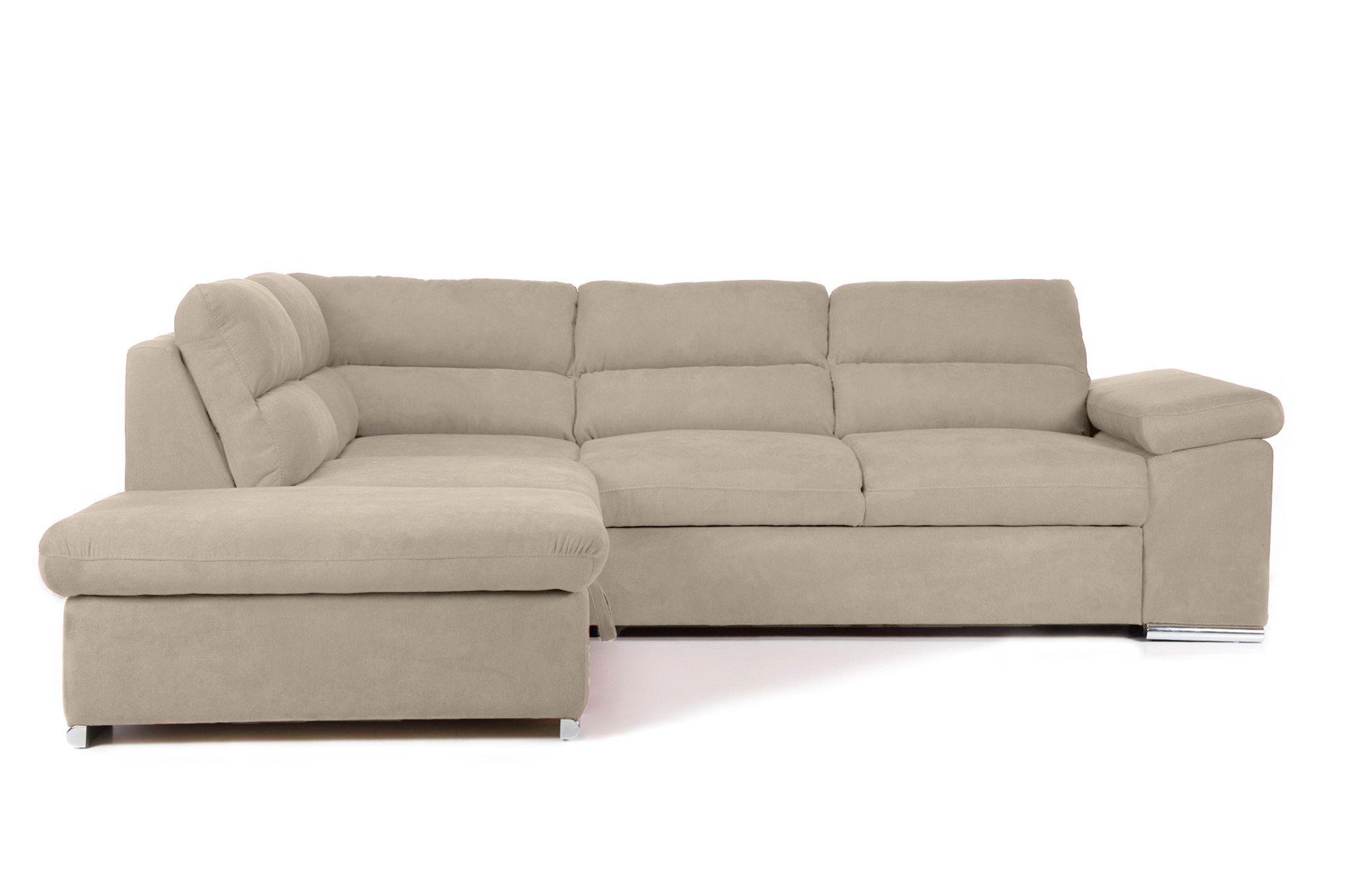 Colțar Extensibil ALONSO, cu ladă de depozitare, variante stânga/dreapta 260x220x85 cm Bej-Enjoy Stanga Prestige Home
