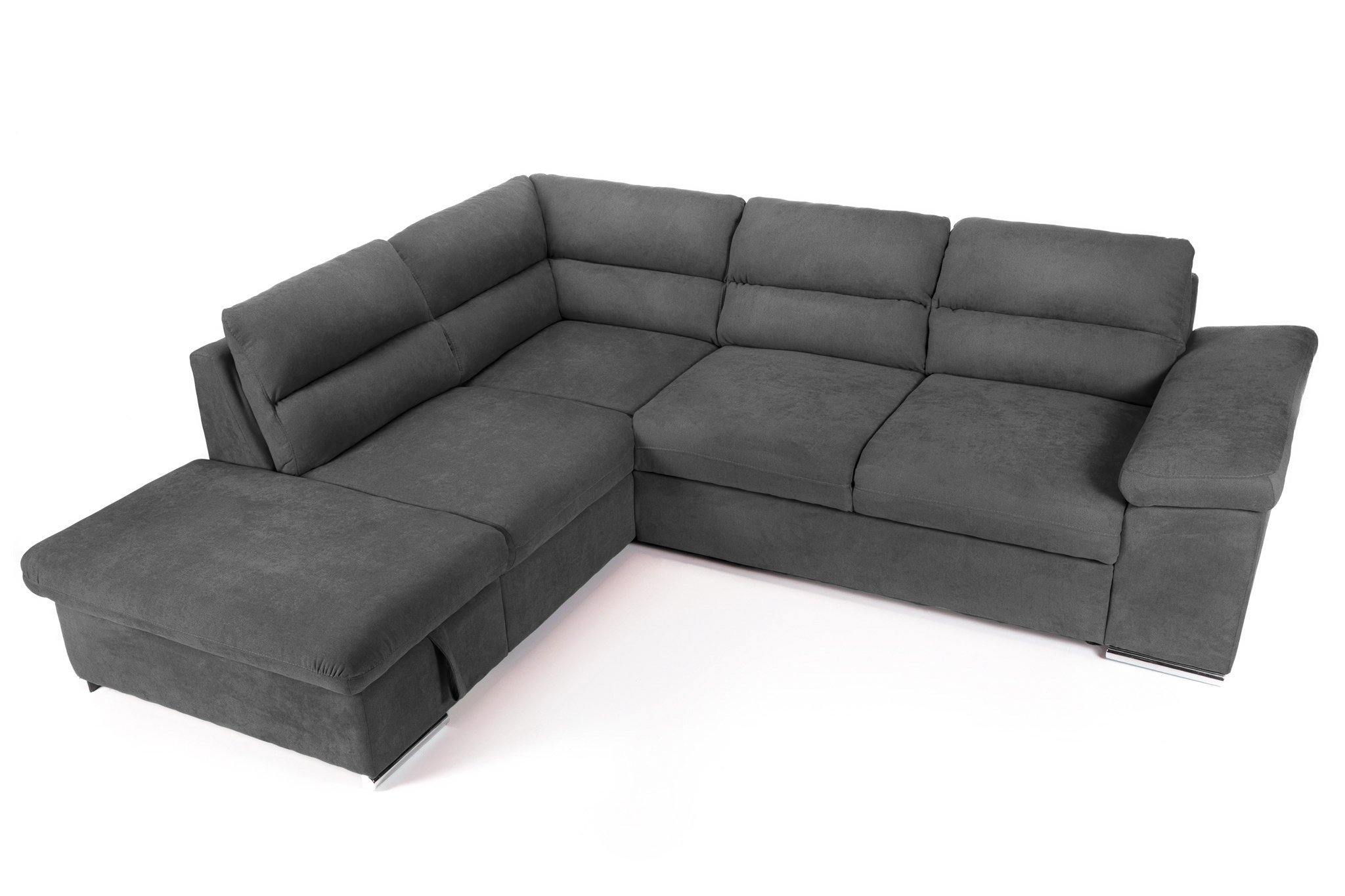 Colțar Extensibil ALONSO, cu ladă de depozitare, variante stânga/dreapta 260x220x85 cm Prestige Home