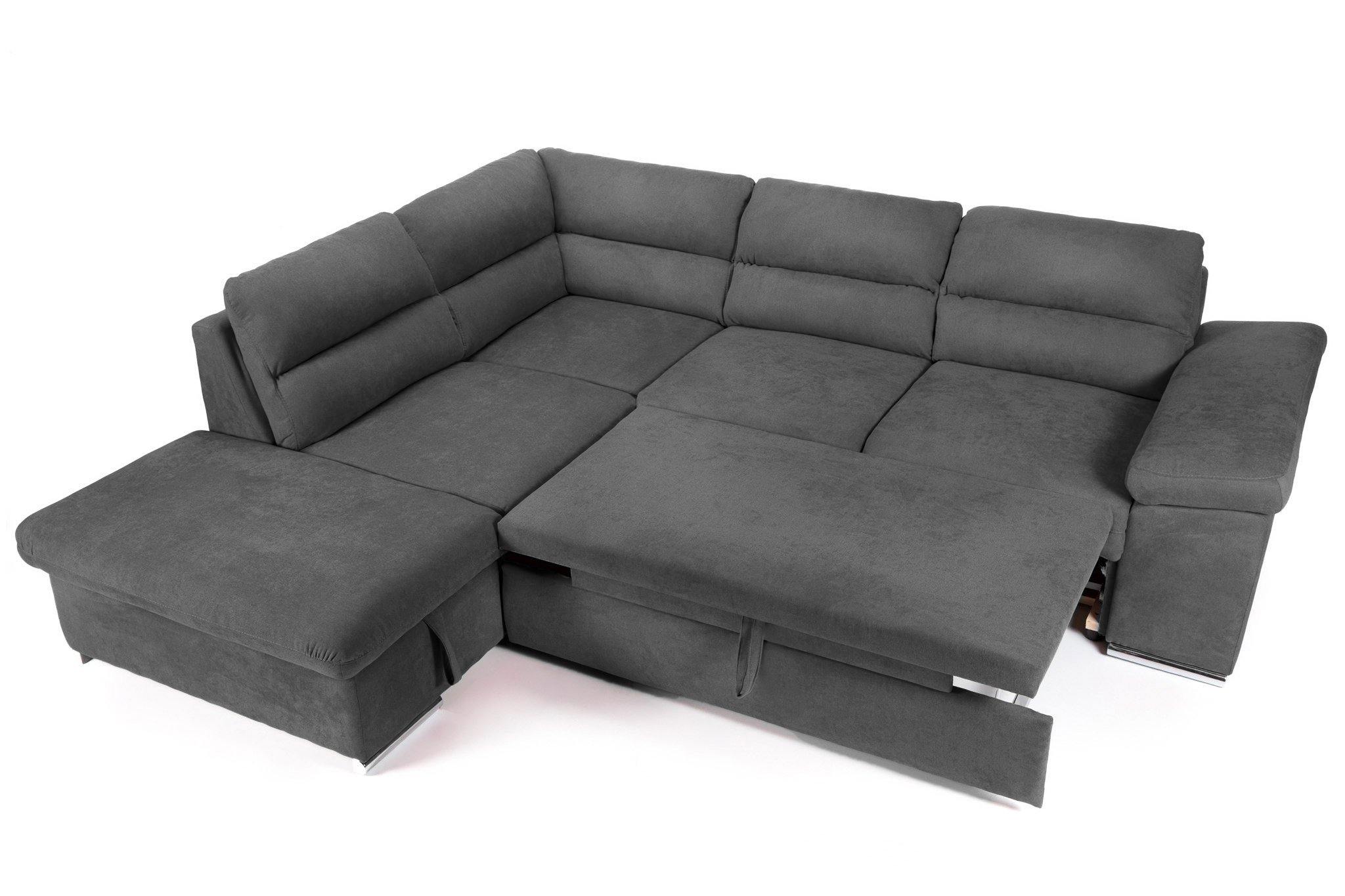 Colțar Extensibil ALONSO, cu ladă de depozitare, variante stânga/dreapta 260x220x85 cm Prestige Home
