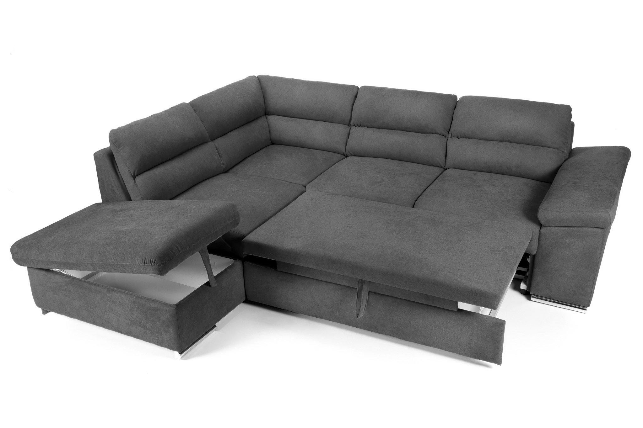Colțar Extensibil ALONSO, cu ladă de depozitare, variante stânga/dreapta 260x220x85 cm Prestige Home