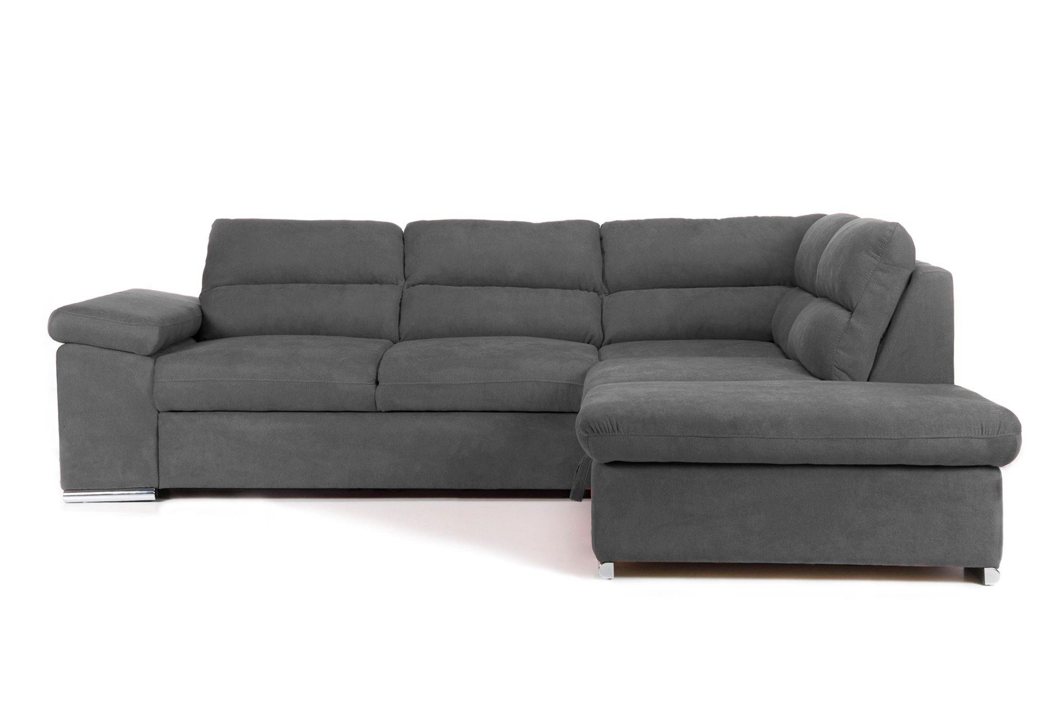 Colțar Extensibil ALONSO, cu ladă de depozitare, variante stânga/dreapta 260x220x85 cm Gri-Inchis-Enjoy Dreapta Prestige Home