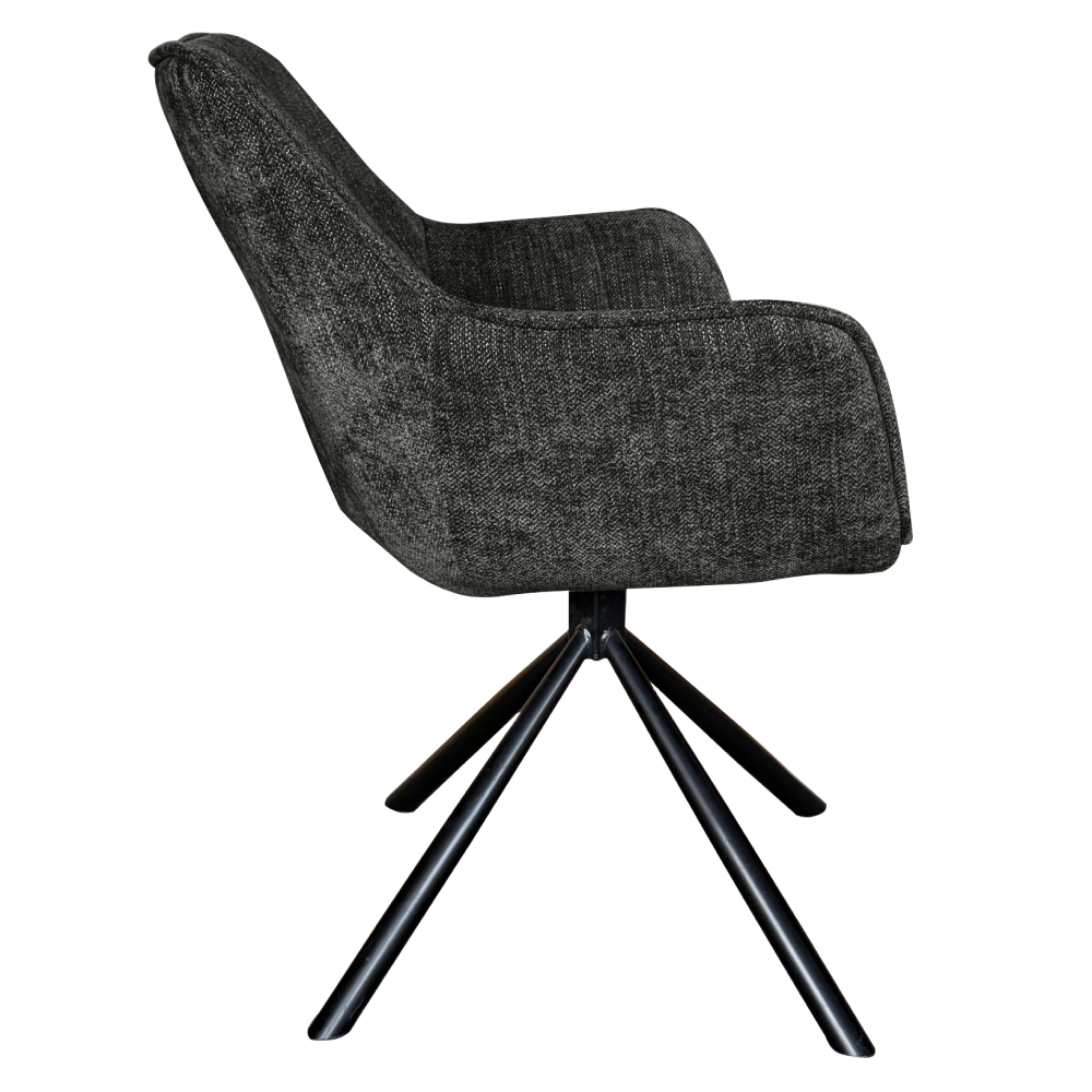 Fotoliu de sufragerie pivotant, gri/negru, 62x62x83 cm Kondela