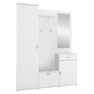 Set mobilier hol AMALIA, alb, cu oglindă și cuier, 144x188 cm Kondela