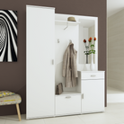 Set mobilier hol AMALIA, alb, cu oglindă și cuier, 144x188 cm Kondela