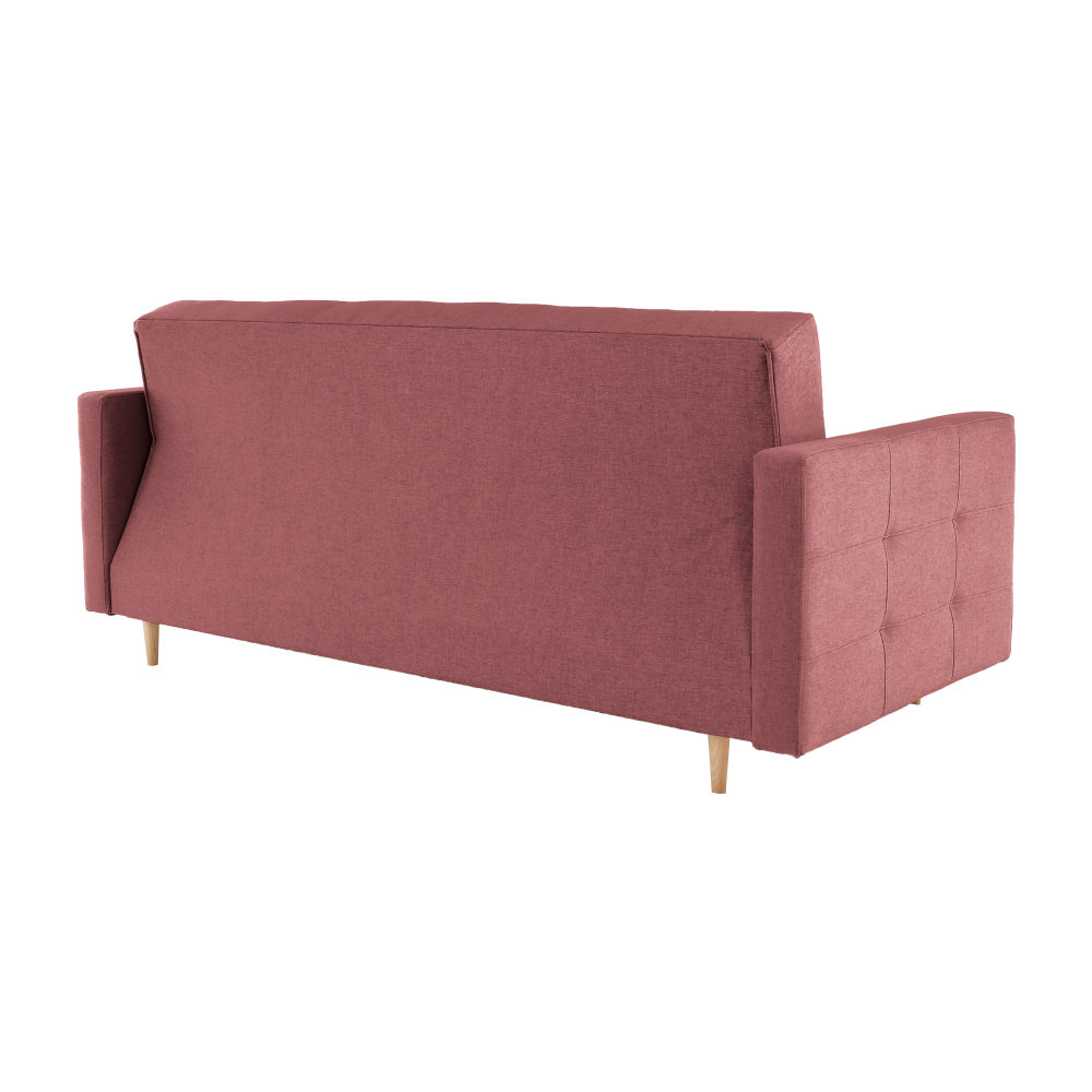 Canapea tapițată 3 locuri BUDVA, textil roz învechit, 207x94x92 cm Kondela
