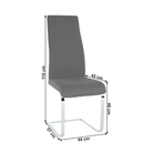 Scaun dining, material textil gri închis/crom, 44x57x110 cm Kondela