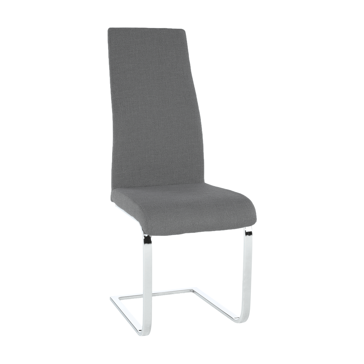 Scaun dining, material textil gri închis/crom, 44x57x110 cm Kondela
