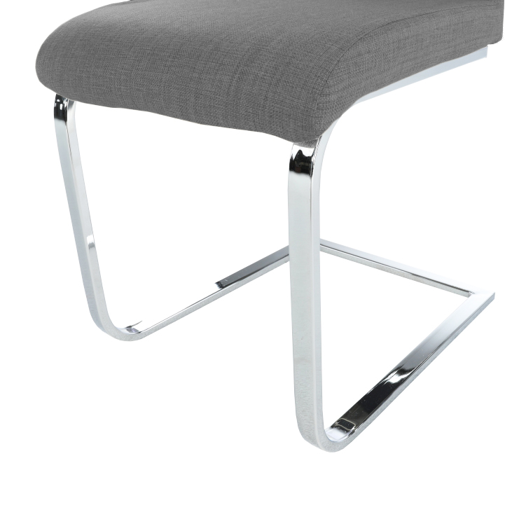 Scaun dining, material textil gri închis/crom, 44x57x110 cm Kondela
