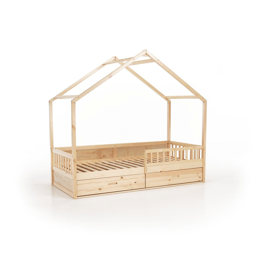 Pat Montessori FLORAC, 90x200, natural, masiv, pin masiv, 207x97x187 cm Kondela