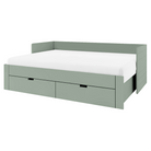 Pat extensibil ANTONY, verde-gri, 90/180x200 cm, cu sertare Kondela