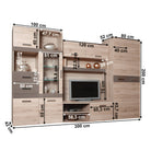 Ansamblu living, stejar san marino/latte extra lucios HG, ASSOR Kondela