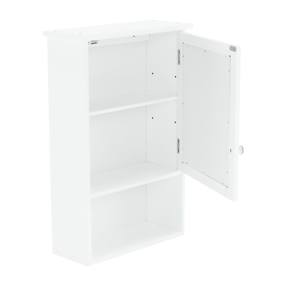 Dulap suspendat cu oglindă SLANO 2, alb, 40x16x60 cm Kondela