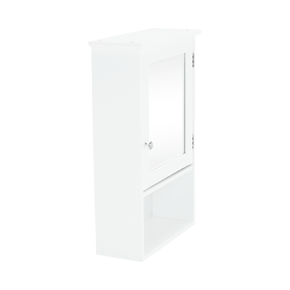 Dulap suspendat cu oglindă SLANO 2, alb, 40x16x60 cm Kondela