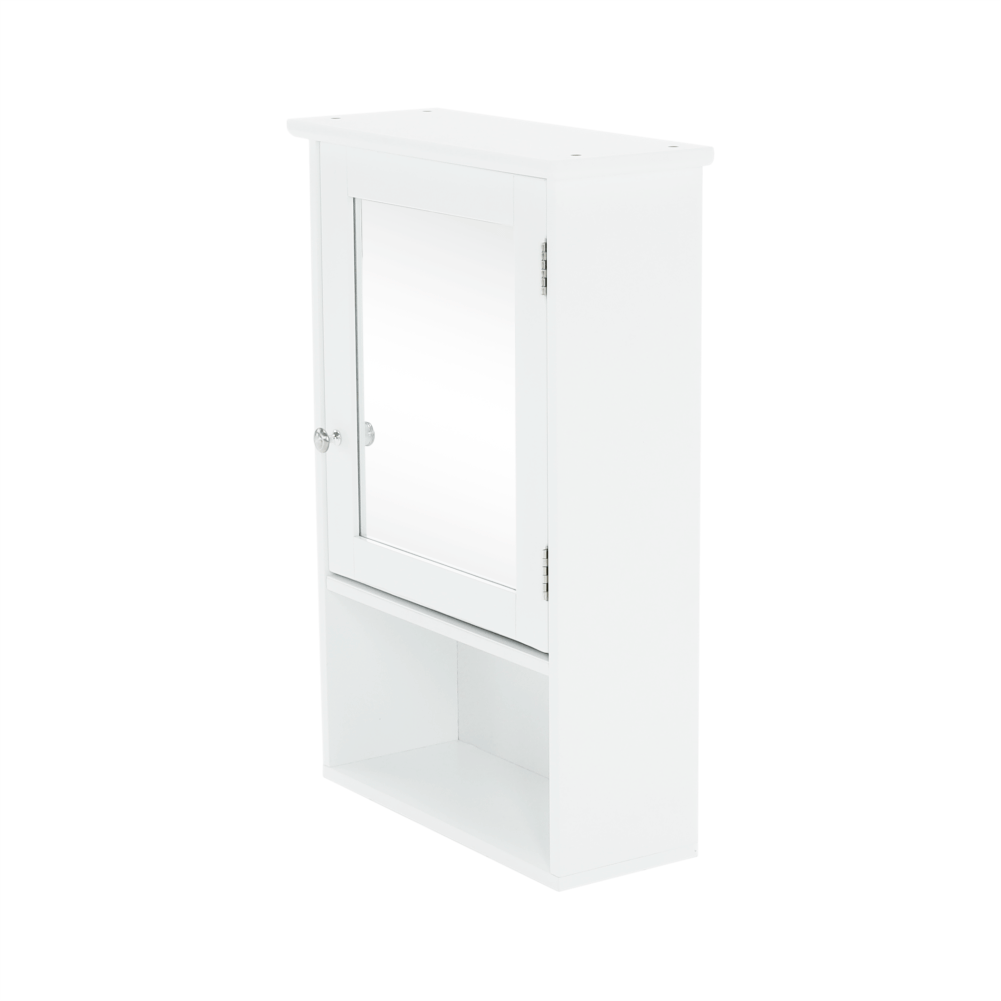 Dulap suspendat cu oglindă SLANO 2, alb, 40x16x60 cm Kondela