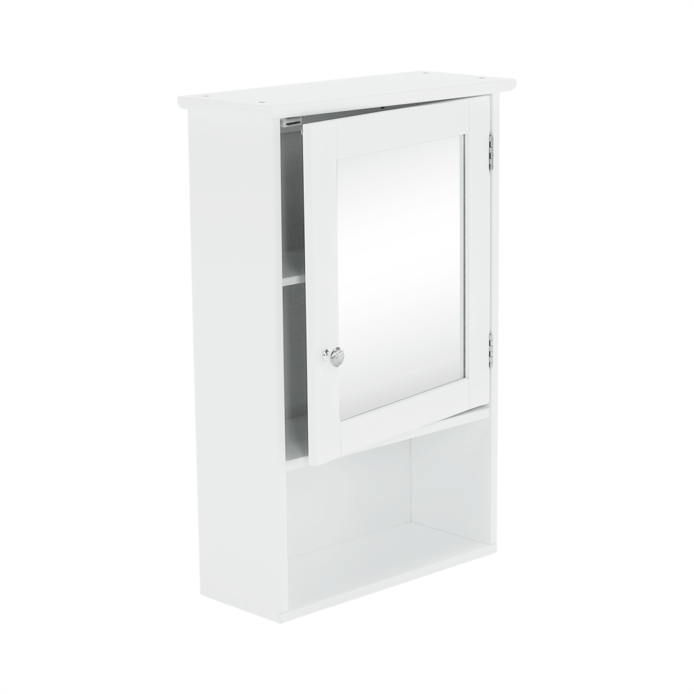 Dulap suspendat cu oglindă SLANO 2, alb, 40x16x60 cm Kondela