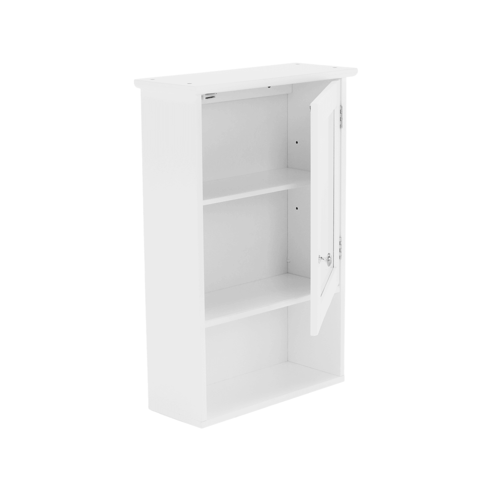 Dulap suspendat cu oglindă SLANO 2, alb, 40x16x60 cm Kondela