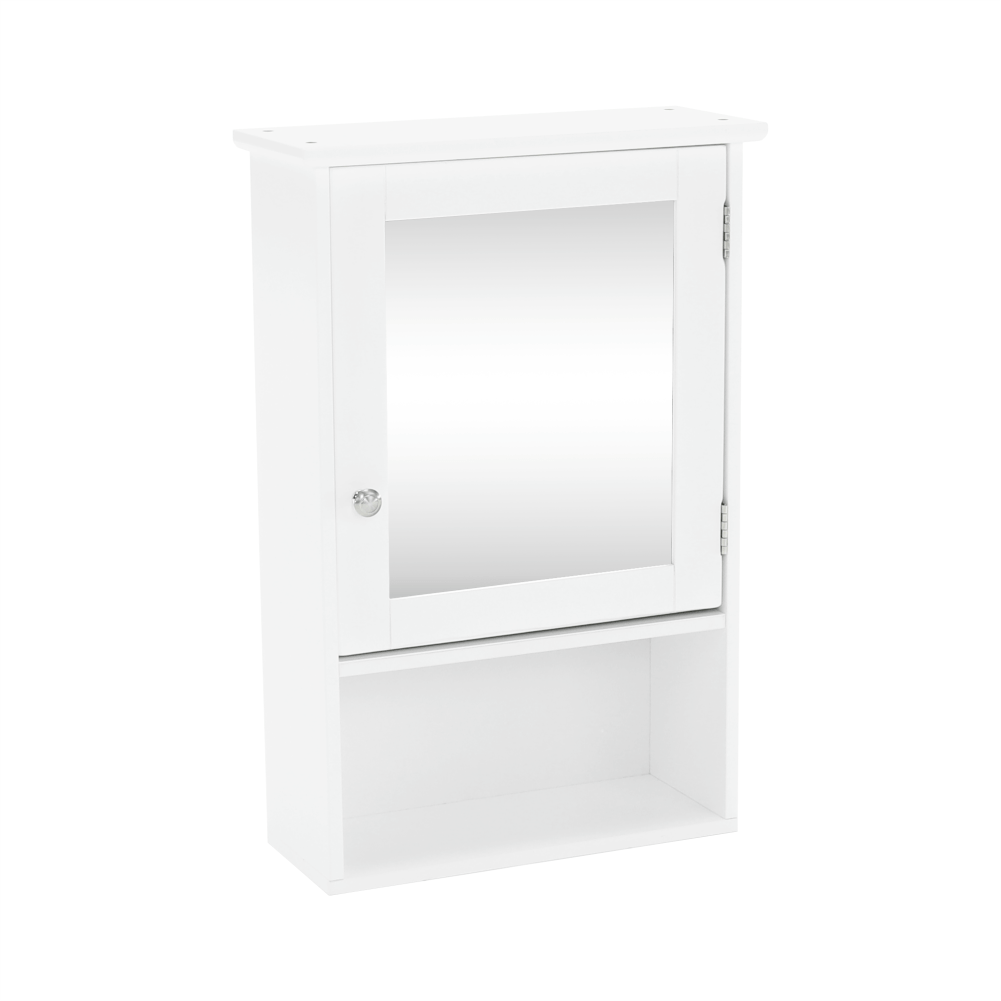 Dulap suspendat cu oglindă SLANO 2, alb, 40x16x60 cm Kondela
