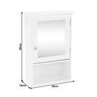Dulap suspendat cu oglindă SLANO 2, alb, 40x16x60 cm Kondela