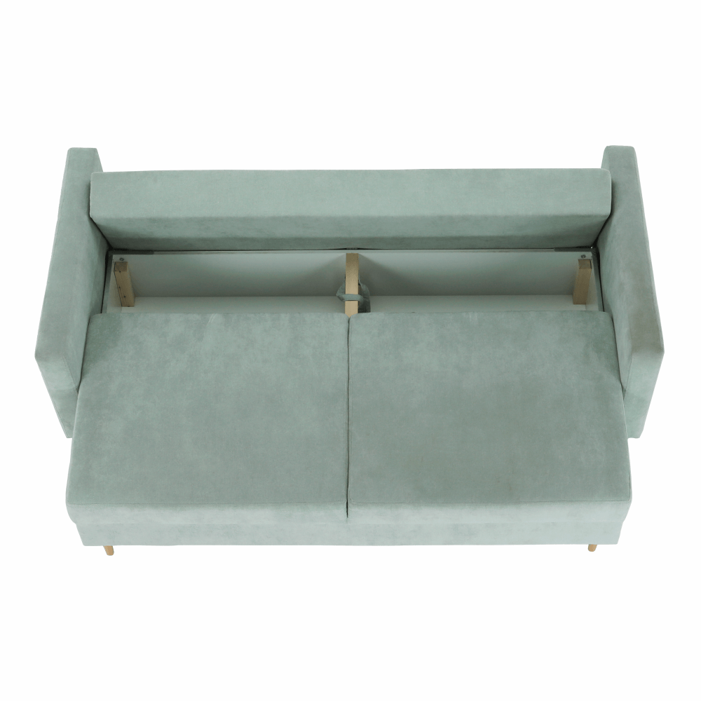 Canapea extensibilă, verde mentă textil Queens, AURELIA Kondela