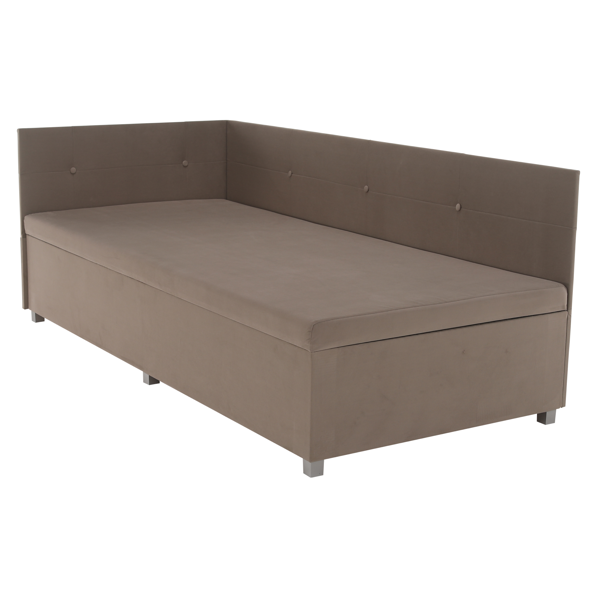 Canapea extensibilă cu spațiu de depozitare DIJON UNI, bej-gri, 93x204x75 cm Kondela