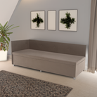 Canapea extensibilă cu spațiu de depozitare DIJON UNI, bej-gri, 93x204x75 cm Kondela