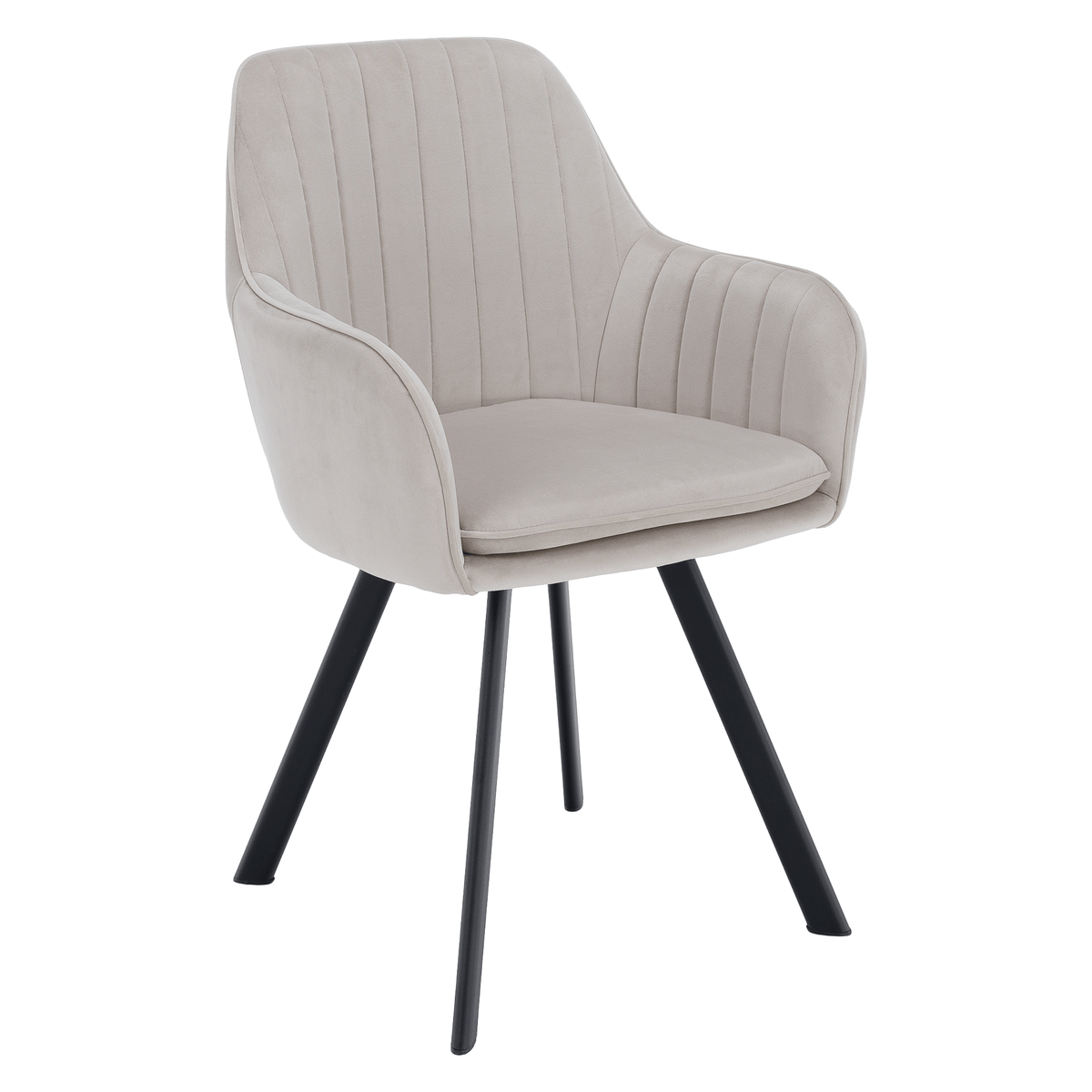 Scaun de design, bej-gri, țesătură Velvet, 57x56x87 cm Kondela