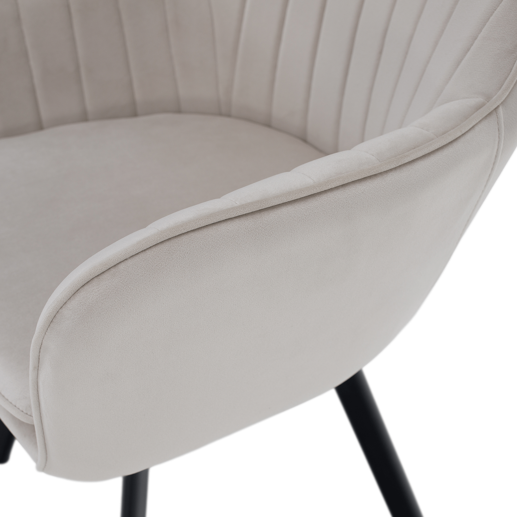 Scaun de design, bej-gri, țesătură Velvet, 57x56x87 cm Kondela