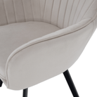 Scaun de design, bej-gri, țesătură Velvet, 57x56x87 cm Kondela