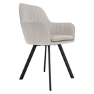 Scaun de design, bej-gri, țesătură Velvet, 57x56x87 cm Kondela