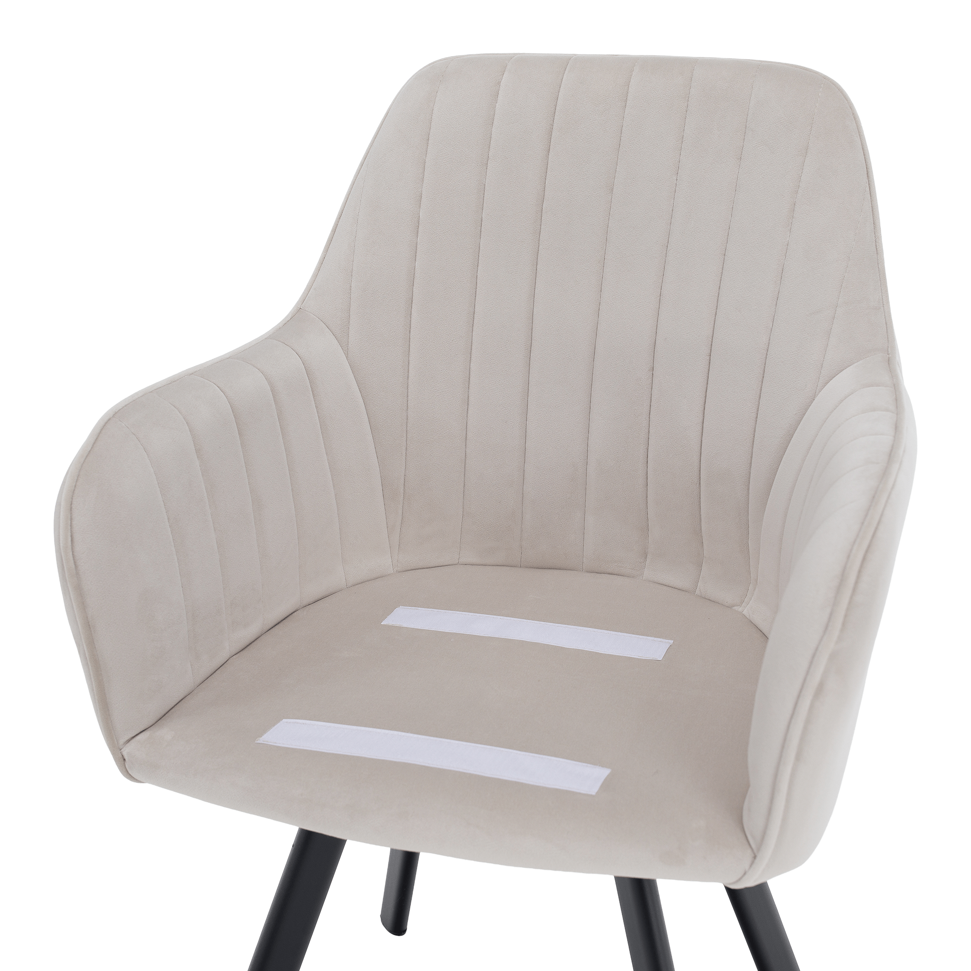 Scaun de design, bej-gri, țesătură Velvet, 57x56x87 cm Kondela