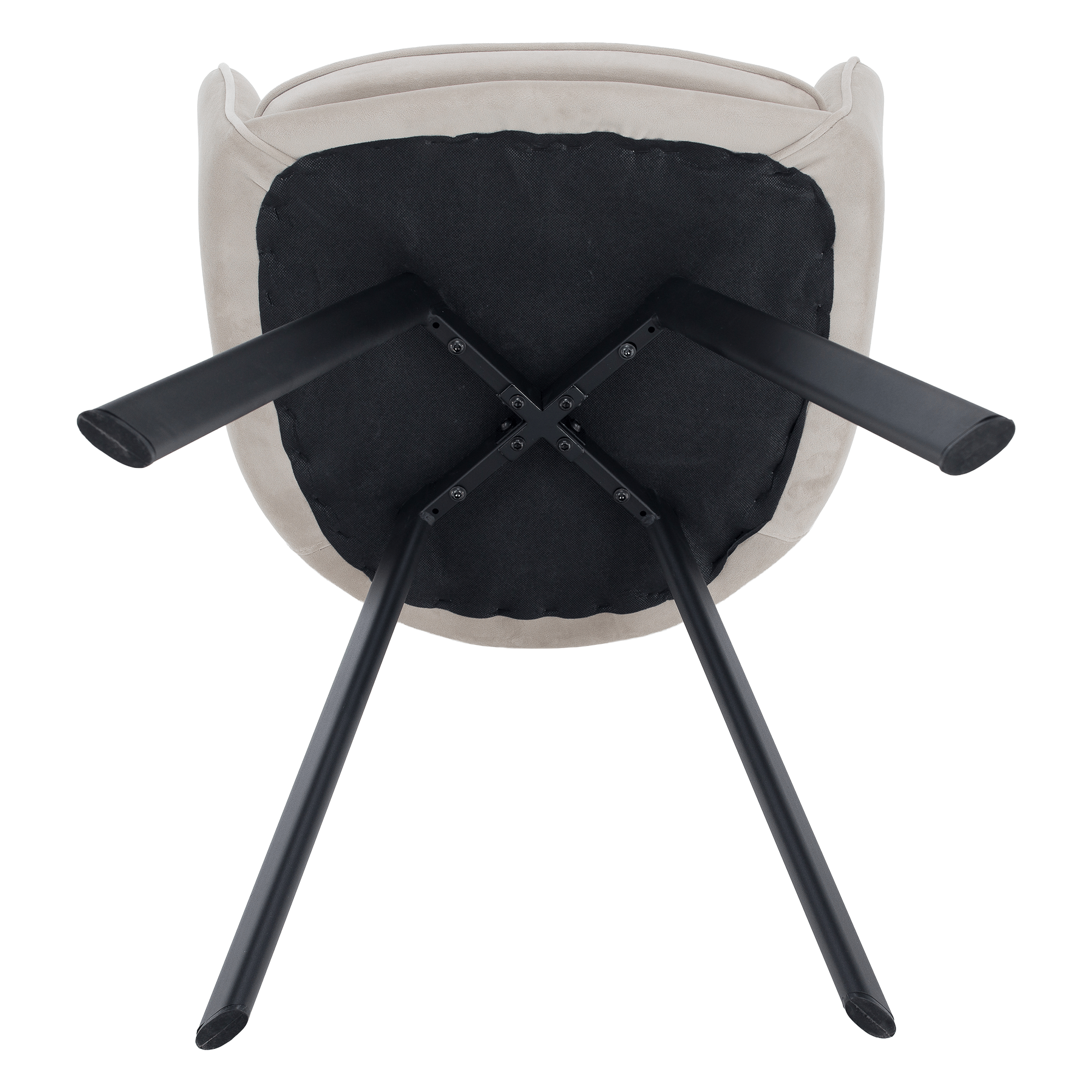 Scaun de design, bej-gri, țesătură Velvet, 57x56x87 cm Kondela