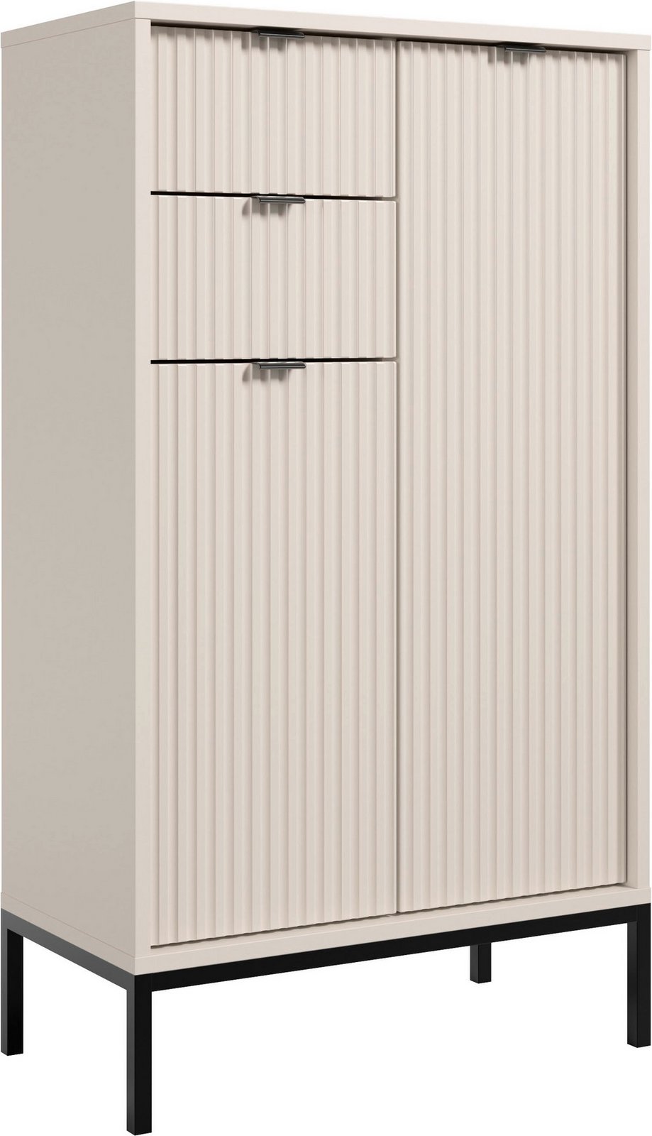 Dulap de baie Lucera, crem, 60×106×32 cm, ușă reversibilă Arboteca
